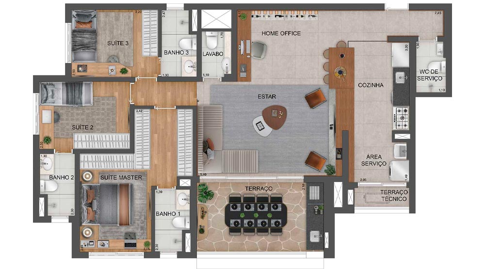 Planta Tipo - 126m²